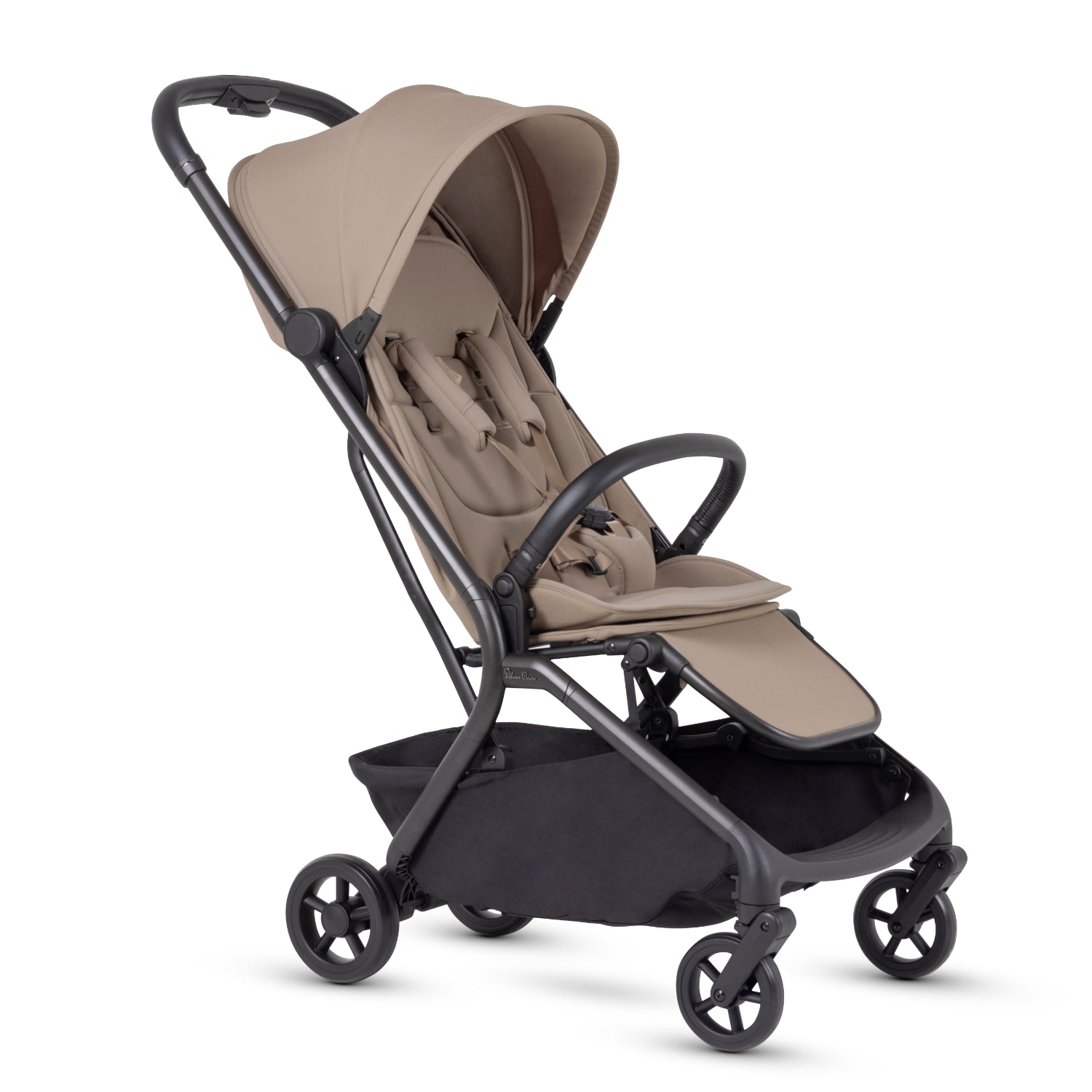 Coche Silver Cross color beige lateral con capota y asiento ajustable